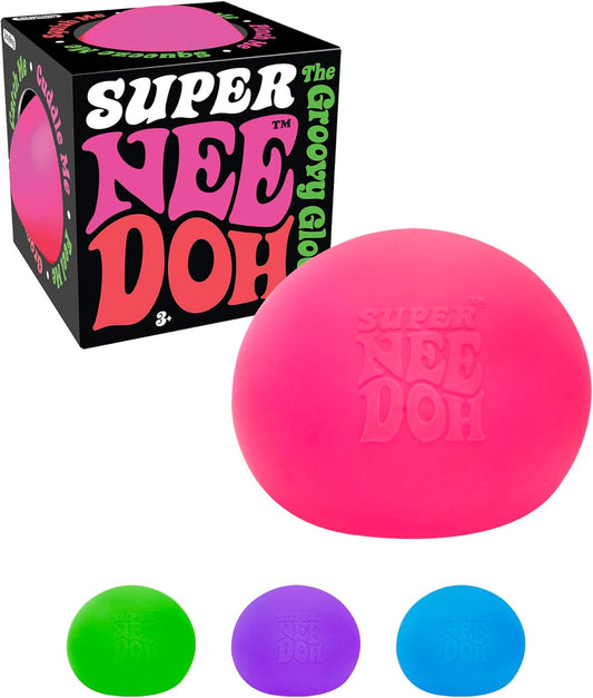 Schylling Original Super Neefoh Stress Ball Fidget Toy - Huge 4.5" in Diameter - Jumbo Squishy Squeezy Fun - Colors Assorted - Ages 3+