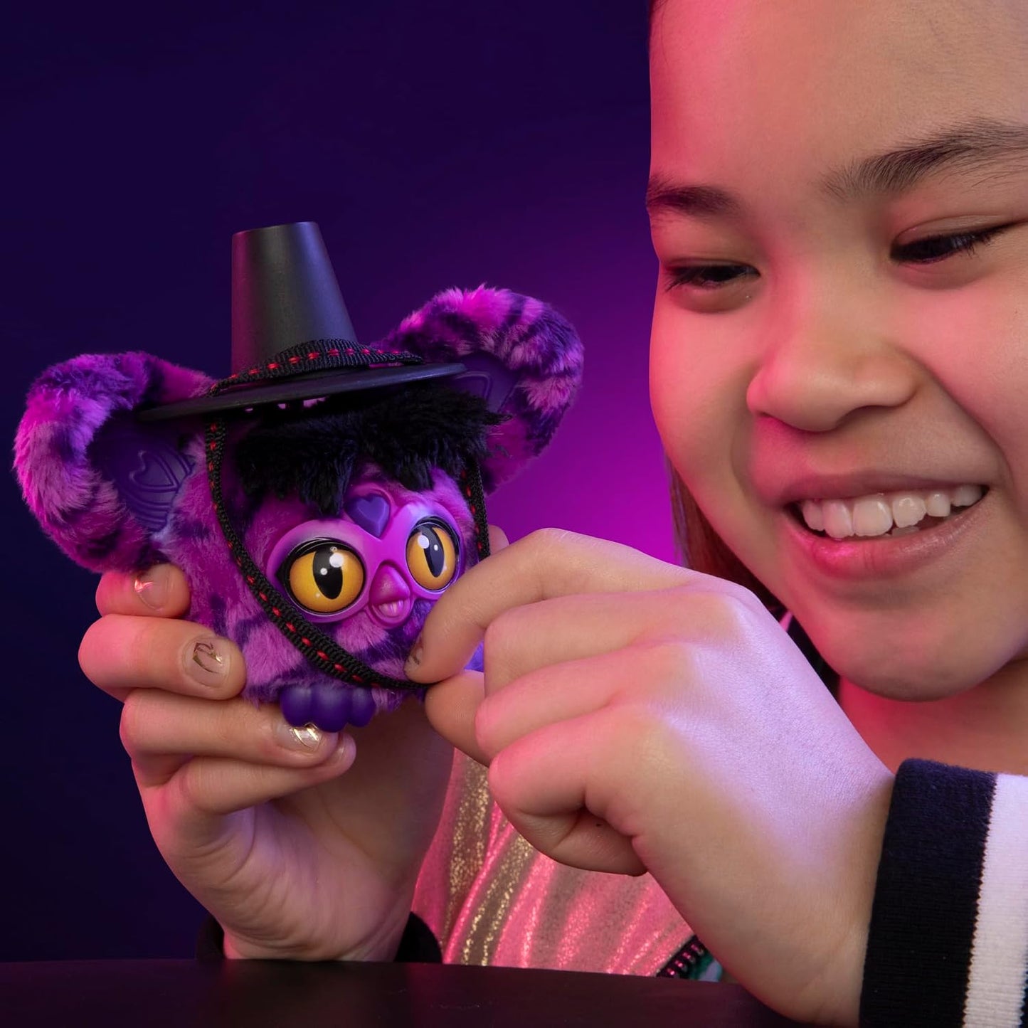 KPop Demon Hunters Furby Furblets Saja Boys Demon, Collectible 3" Mini Plush Electronic Toy