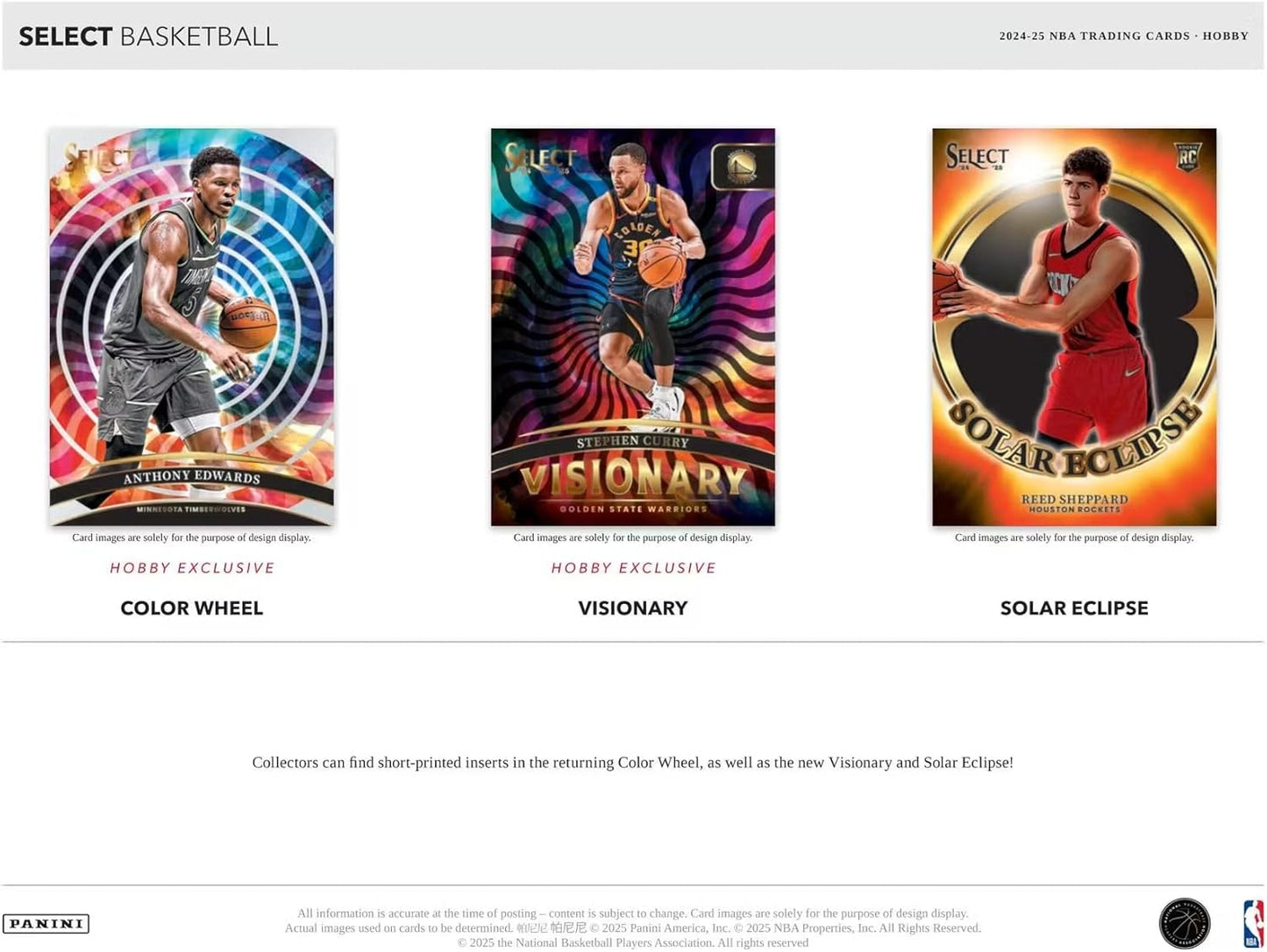 Panini 2024/25 Select Basketball Hobby Trading Card Box (Three Autographs or Memorabilia Cards Per Box)