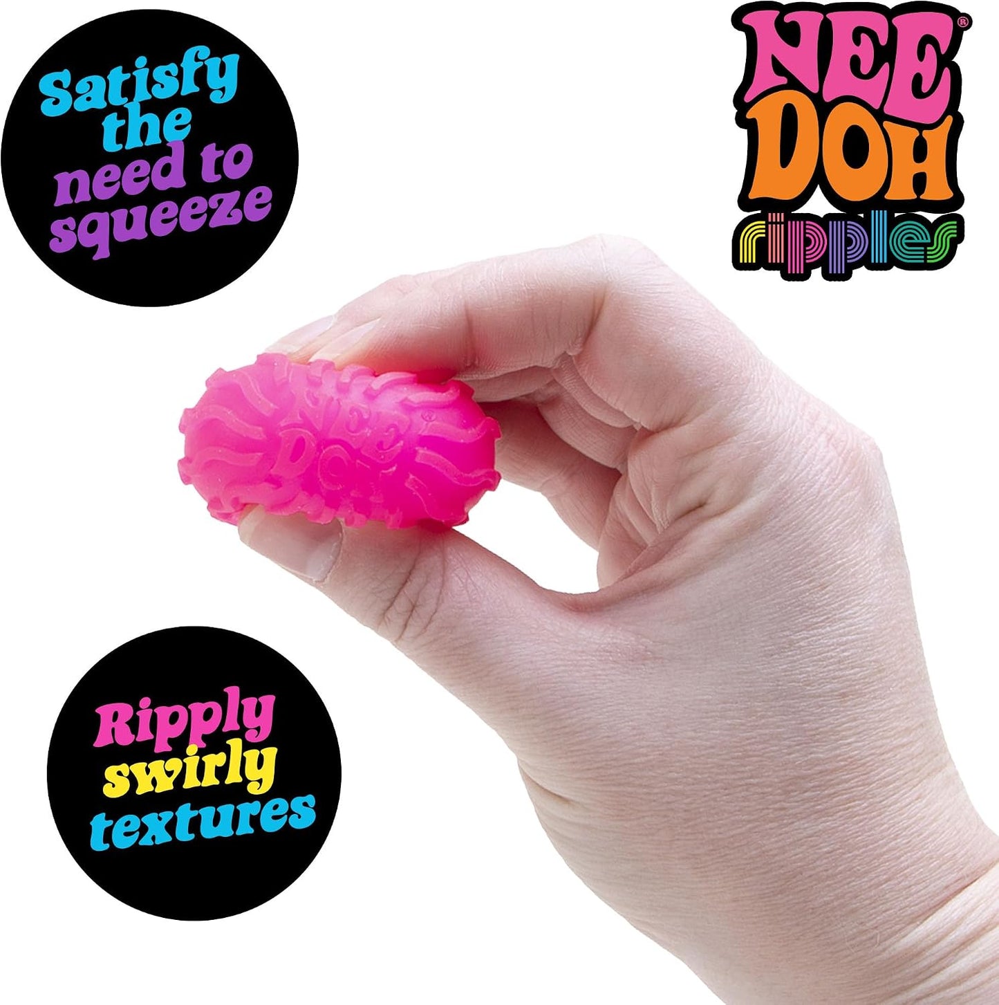 Schylling NeeDoh Teenie Fab Four Needoh 4 Pack - Sensory Squeeze Toy - 1.5" in Diameter - Colors May Vary