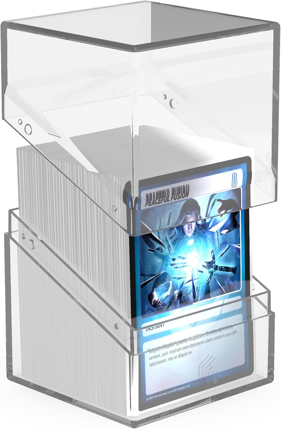 Ultimate Guard Boulder 100+ Clear, Deck Case for 100 Double-Sleeved TCG Cards, Transparent, Secure & Durable Storage for Trading Card Games, Transparent