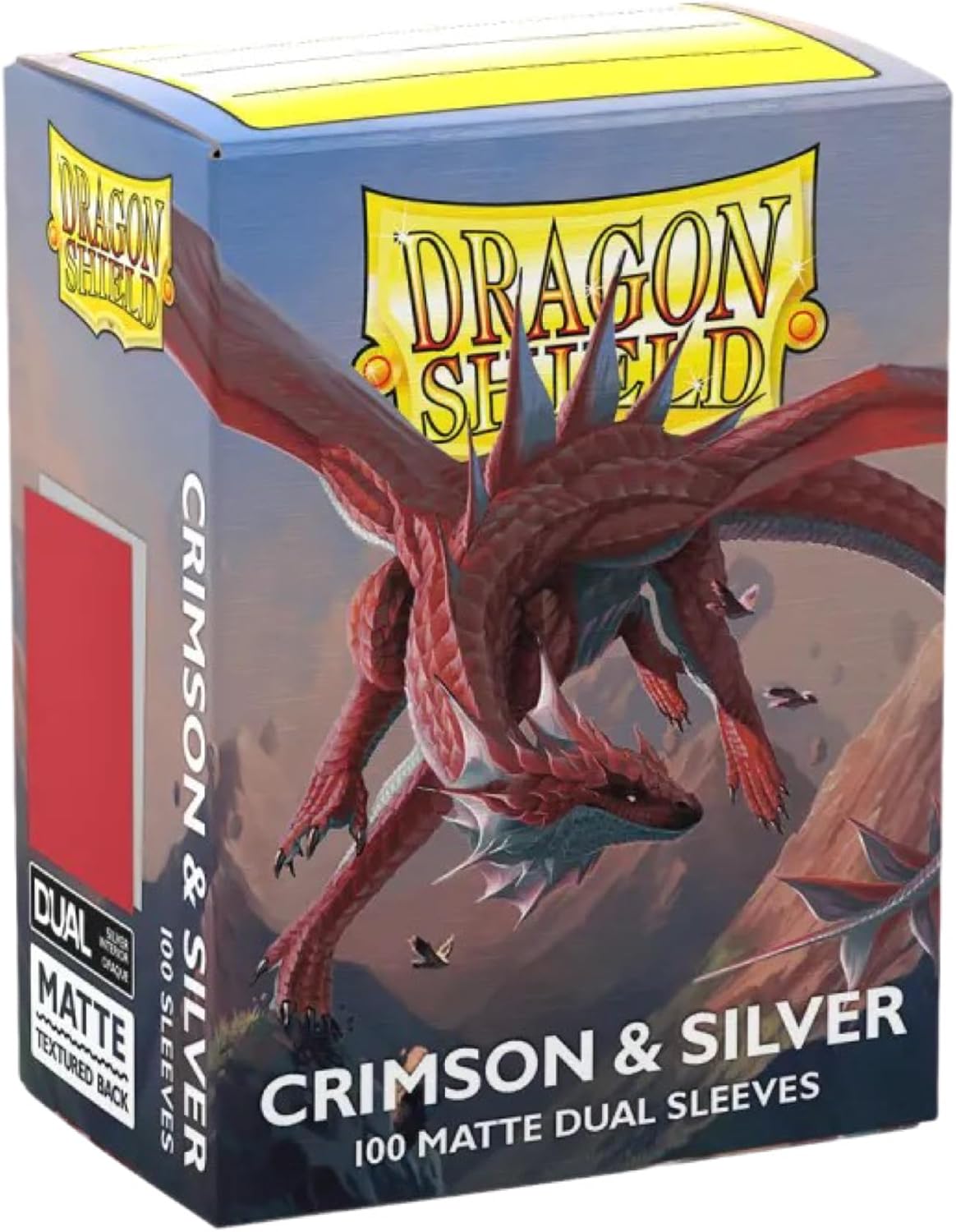 Dragon Shield | Matte Dual Standard Size Card Sleeves | 100ct - Smooth & Tough Premium TCG Sleeves - Compatible with Pokemon, One Piece, and Magic: The Gathering | Crimson & Silver
