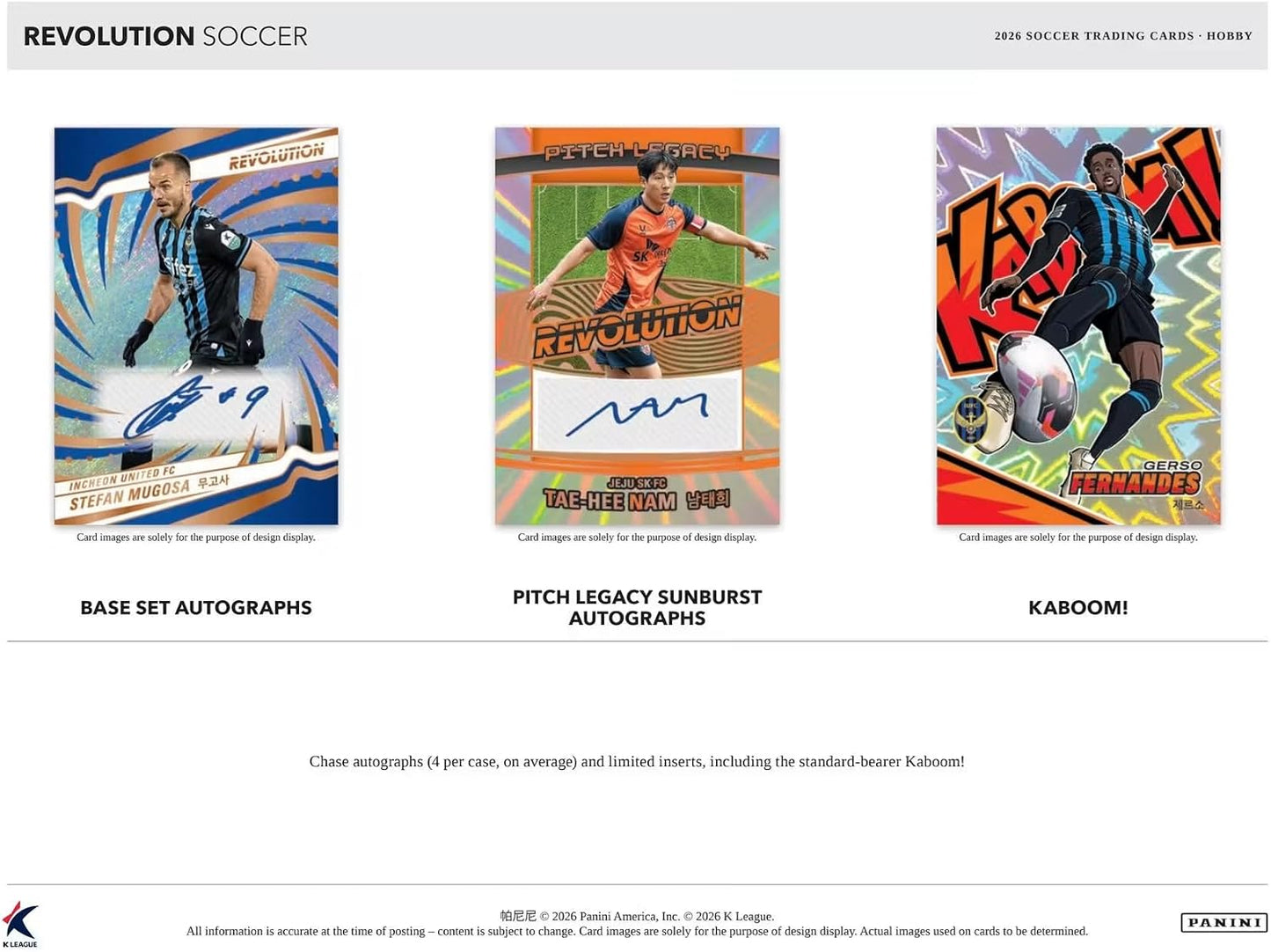 2026 Panini Revolution K League Soccer Hobby Trading Card Box (2 Numbered Parallels Per Box)