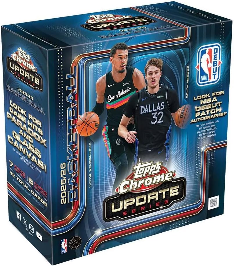 2025-2026 Topps NBA Chrome Update Series Basketball Trading Card Mega Box