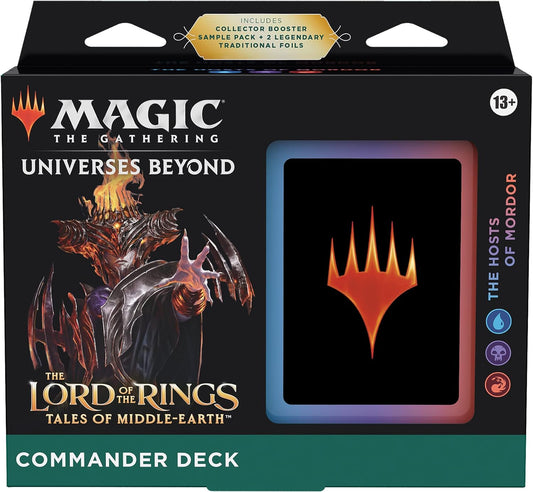 Magic The Gathering The Lord of The Rings: Tales of Middle-Earth Commander Deck The Hosts of Mordor + Collector Booster Sample Pack