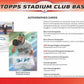 2025 Topps Stadium Club Baseball 8-Pack Blaster Trading Card Box (1 Sepia Parallel Per Box)