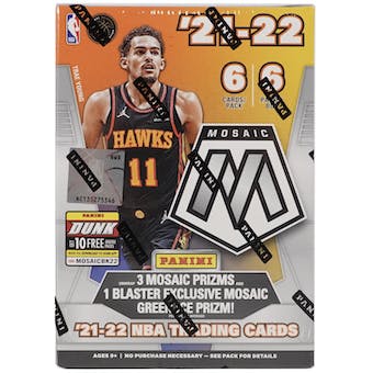 2021/22 Panini Mosaic Basketball 6-Pack Hobby Blaster Box (Green Ice Parallels!) (Fanatics)