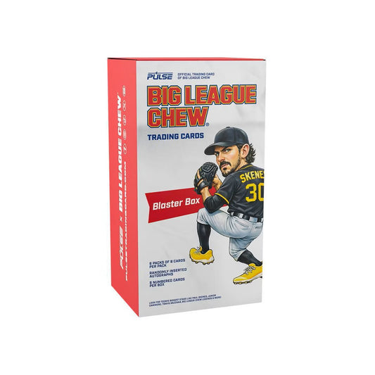 Pulse x Big League Chew Baseball Trading Cards Blaster Box – 6 Packs – 8 Cards Per Pack – 48 Cards – 6 Numbered Cards Per Box