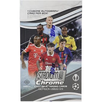 2022/23 Topps Stadium Club Chrome UEFA Club Competitions Soccer Hobby Box