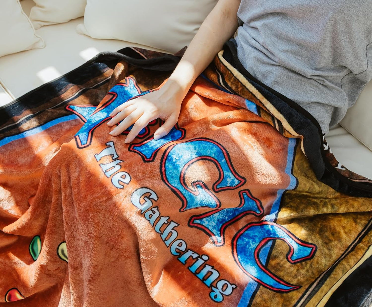 Surreal Entertainment Magic: The Gathering Black Lotus Card Double-Sided Fleece Throw Blanket for Sofa, Bed | 45 x 60 Inches