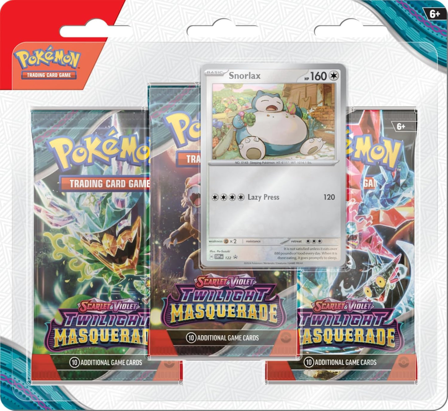 Pokemon TCG: SV6 Twilight Masquerade 3 Pack Blister - Snorlax