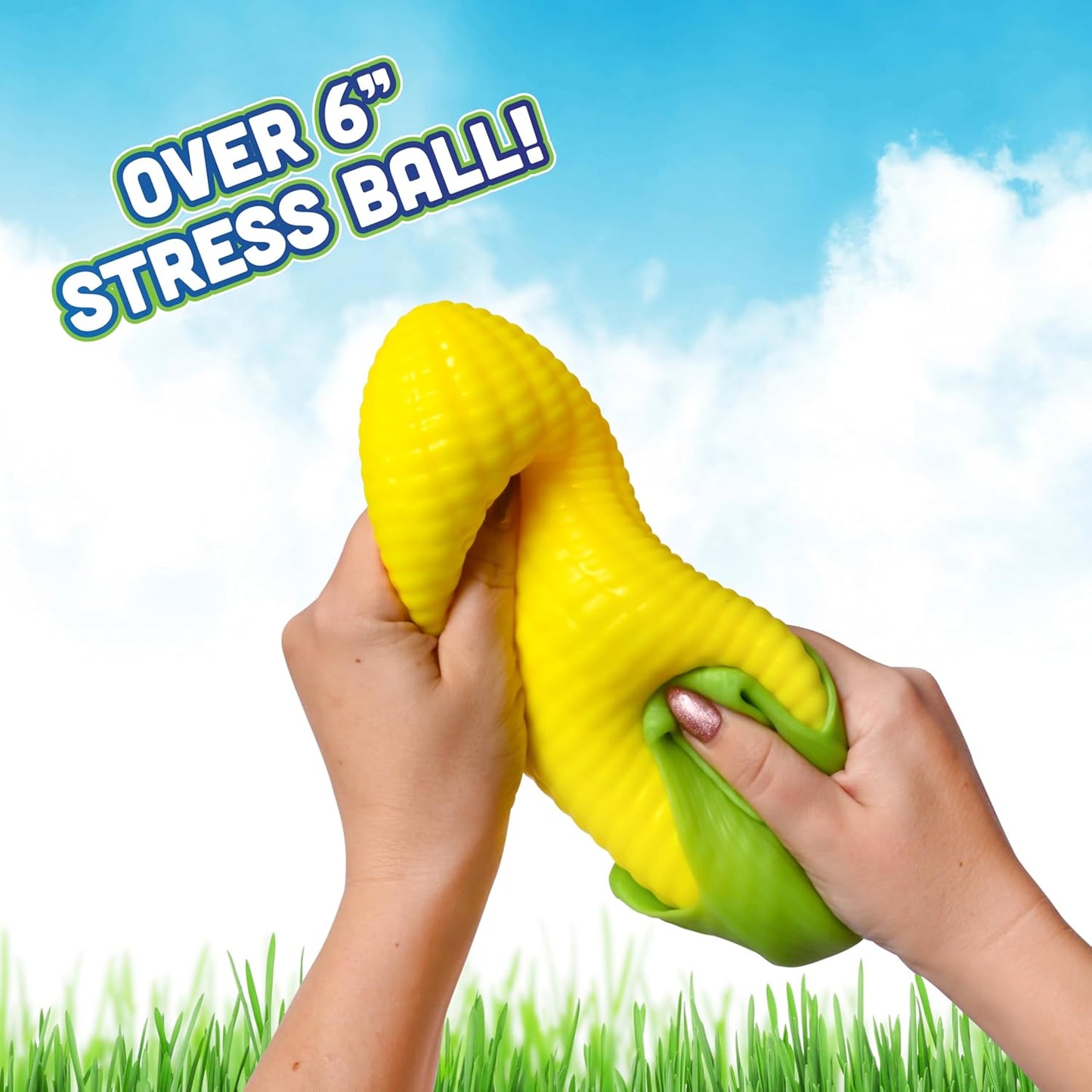 Toymendous Squishy Corn, Jumbo 9-Inch Squishy Vegetable with Removable Husk, Sensory Fidget Toy
