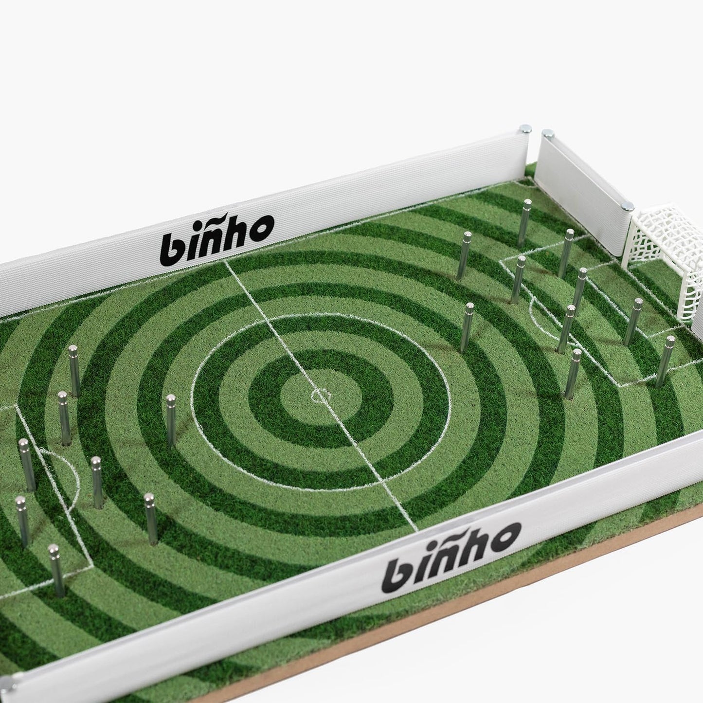 Binho Board Classic Board Game Circle Stripes Edition - 2-Player Fast-Paced Finger Flicker Pinball Family Board Game - Portable Tabletop Sports Game Set for Any Occasion