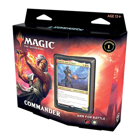 Magic: The Gathering Commander Legends Commander Deck  Arm for Battle | 100 Card Ready-to-Play Deck | 1 Foil Commander | Red-White, C78590000