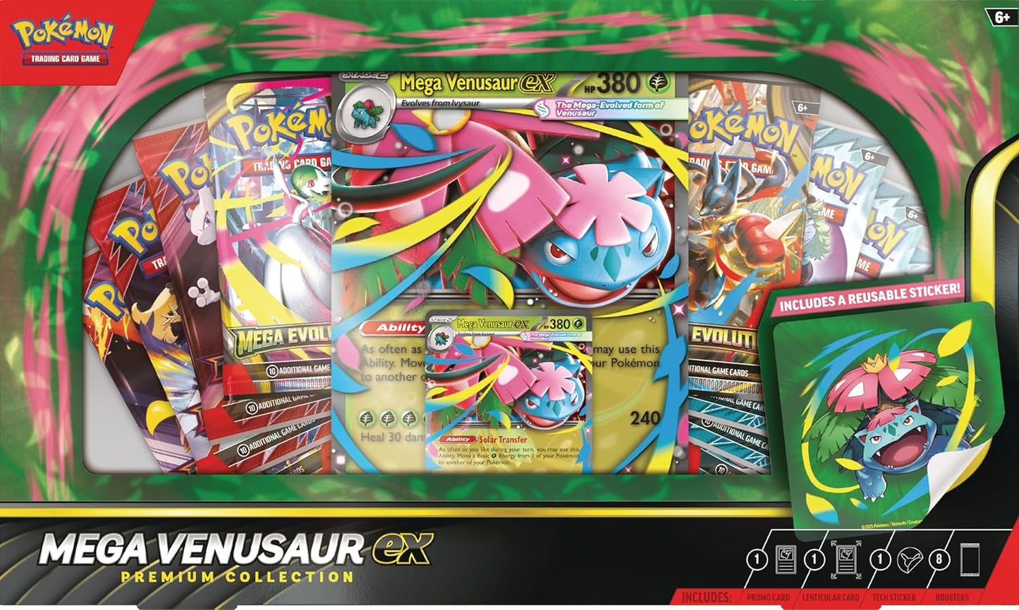 Pokemon TCG: Mega Venusaur ex Premium Collection Box - 8 Packs, Promo Cards - Presale Ships 12/05/2025