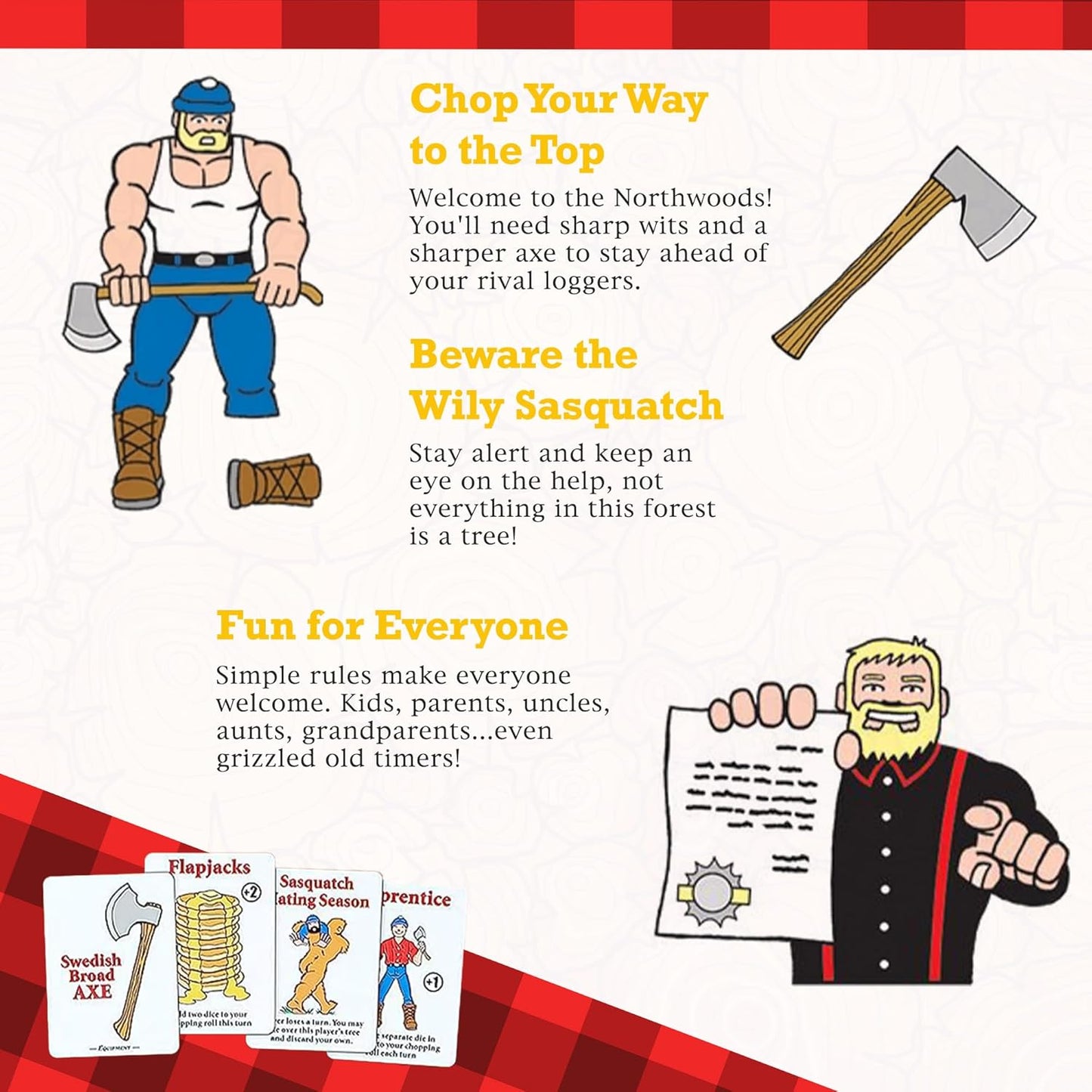 Prolific Games Flapjacks & Sasquatches - Upgraded 2nd Edition, Family Card & Dice Game for 2-8 Players, 20-Minute Rounds, Fun for Kids & Adults, Perfect for Family Game Nights and Camping Trips