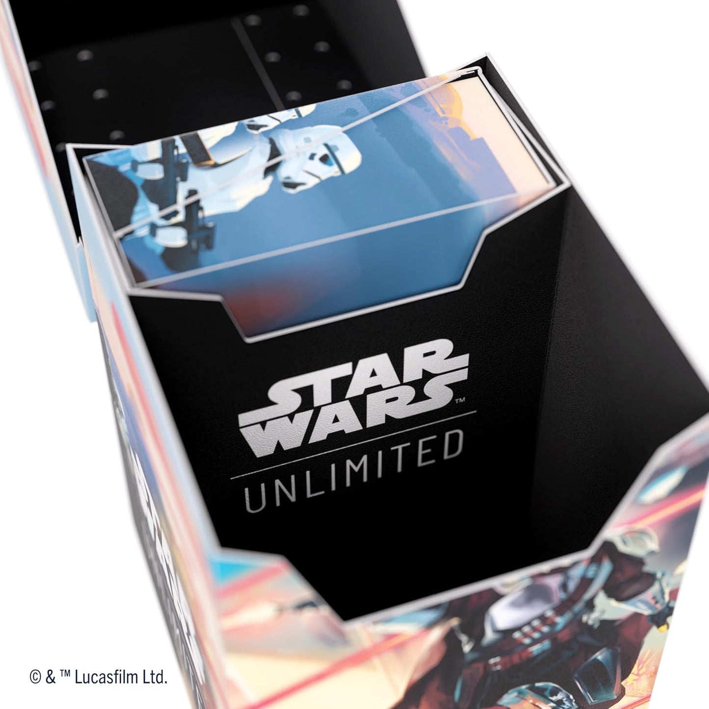 Gamegenic Star Wars Unlimited SOFT CRATE - Full-Color Printed & Officially Licensed Durable Deck Box, Holds 60 Double-Sleeved Cards, Perfect for TCGs and LCGs, Mandalorian/Moff Gideon Design