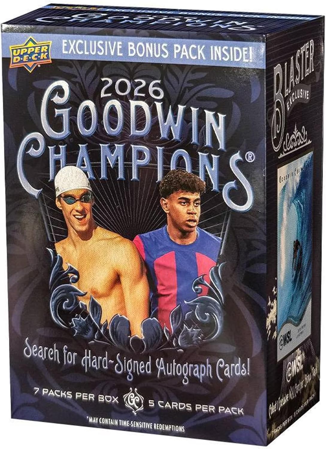 Upper Deck 2026 Goodwin Champions Blaster Box – 7 Packs, 5 Cards per Pack, Multi-Sport and Entertainment Trading Cards