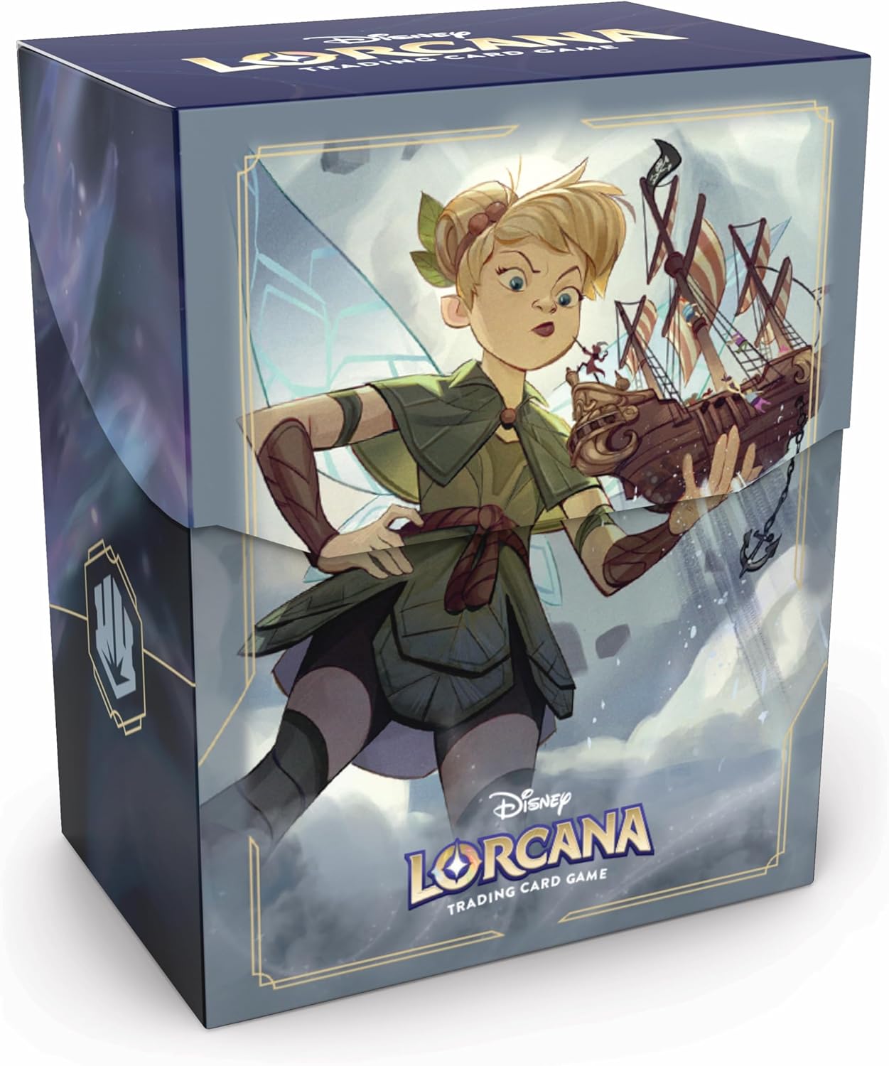 Ravensburger Disney Lorcana TCG Deck Box Featuring Tinker Bell - Giant Fairy | Securely Store 80 Sleeved Cards | Durable Portable Organizer for TCG Players | for Ages 8+