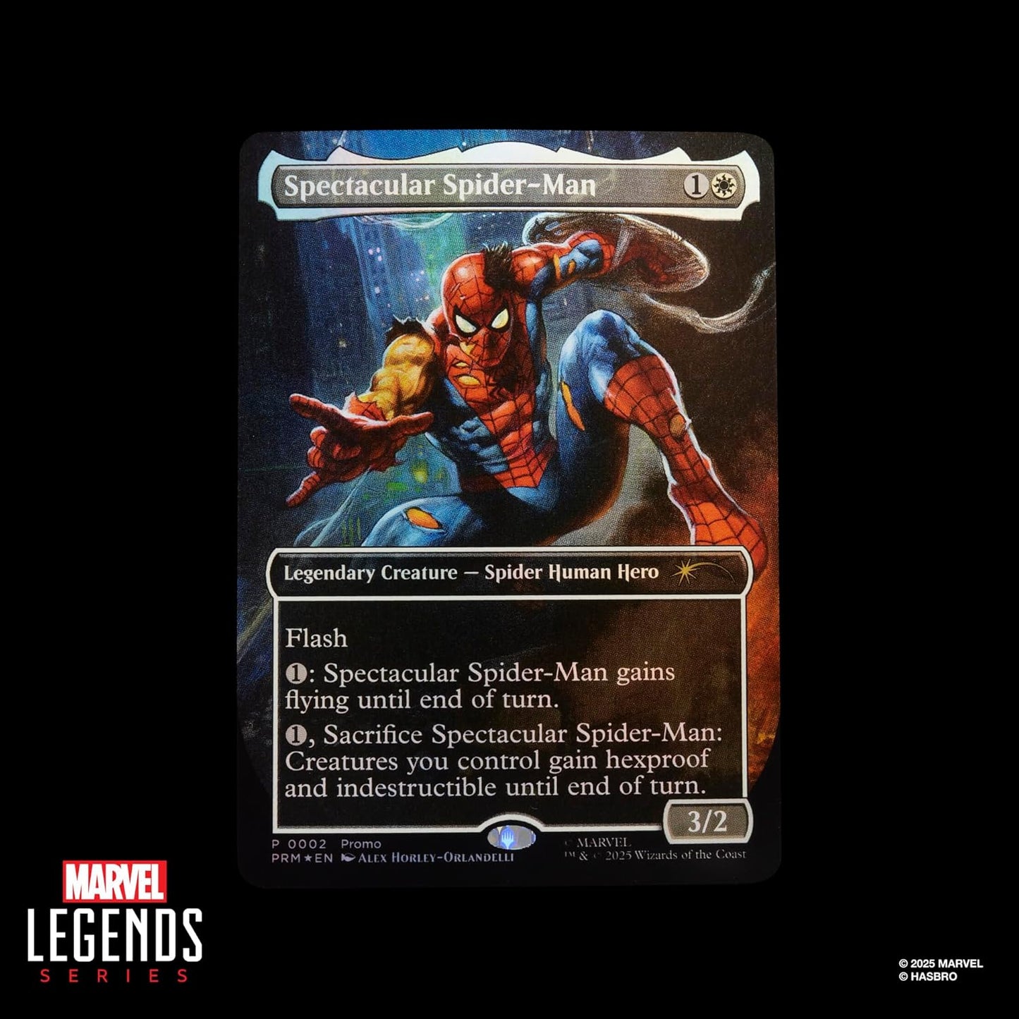 Marvel Legends Series Marvel's Spider-Man x Magic: The Gathering Battle-Damaged Spider-Man - 6-Inch Action Figure Toy & Exclusive Foil Collectible Card Game Trading Card