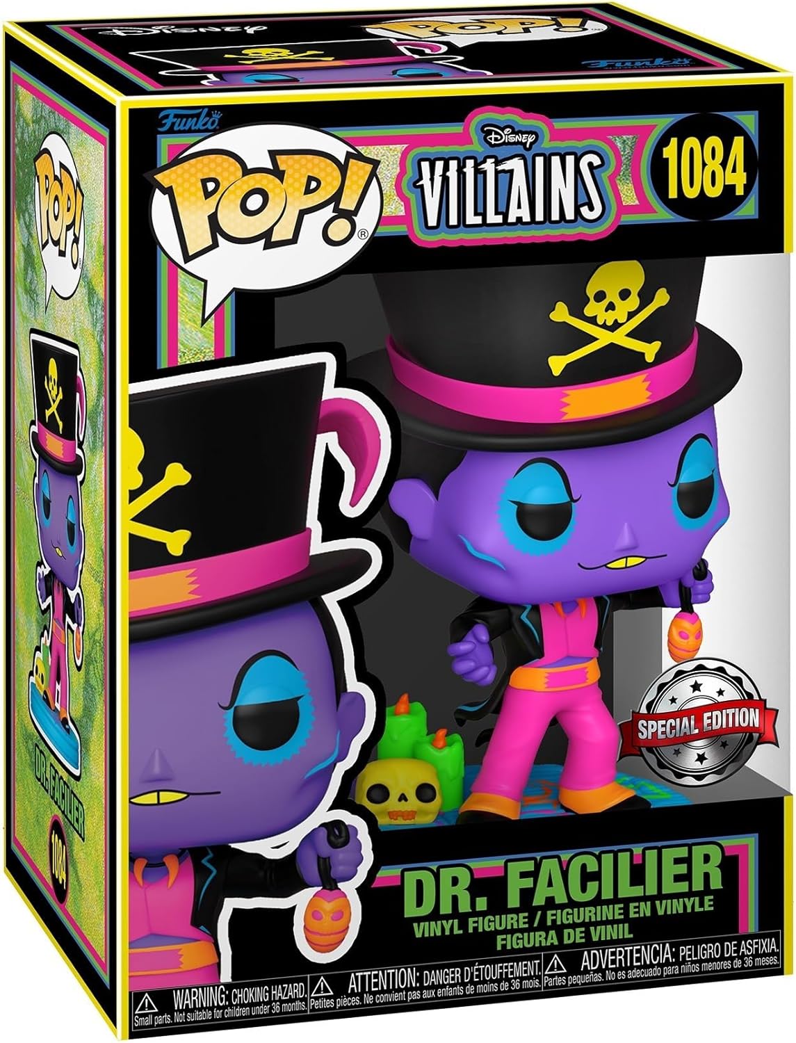 Funko Disney Villains Pop! Dr. Facilier (Blacklight) Vinyl Figure Hot Topic Exclusive
