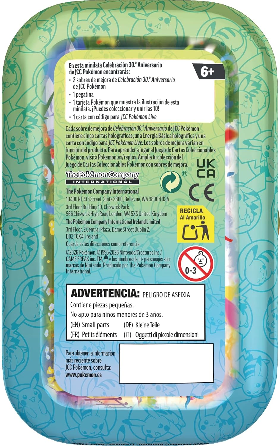 Pokémon: 30th Anniversary Celebration Mini Tin - Mew & Alolan Exeggutor (1 Sticker, 1 Illustrated Card and 2 Upgrade Envelopes)