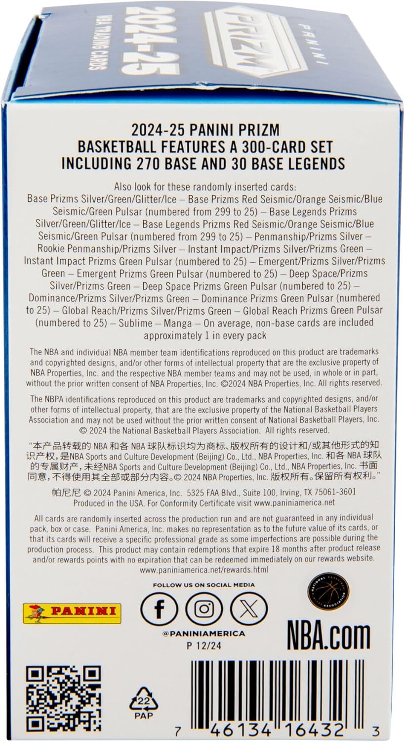 Panini 2024-25 NBA Prizm Basketball Blaster Box