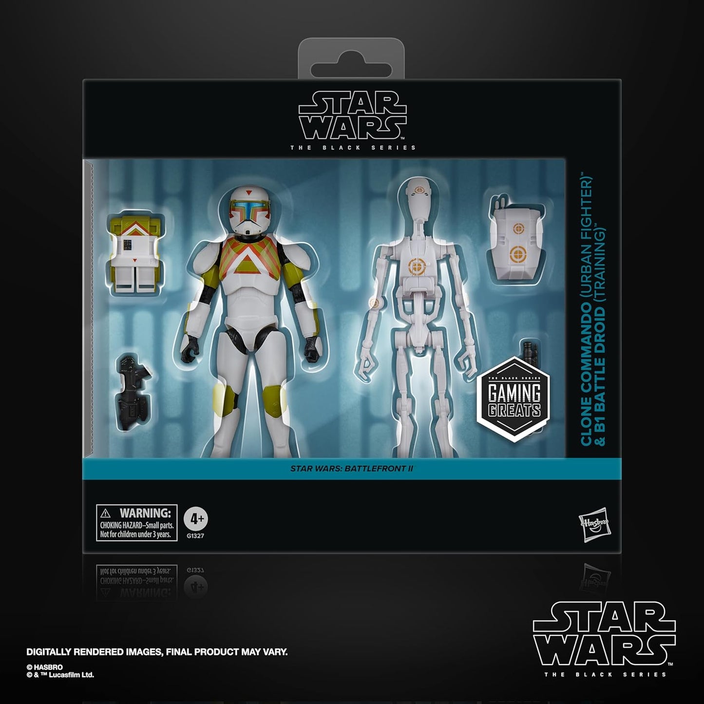 STAR WARS The Black Series Clone Commando (Urban Fighter) & B1 Battle Droid (Training), Battlefront II 6 Inch Action Figures