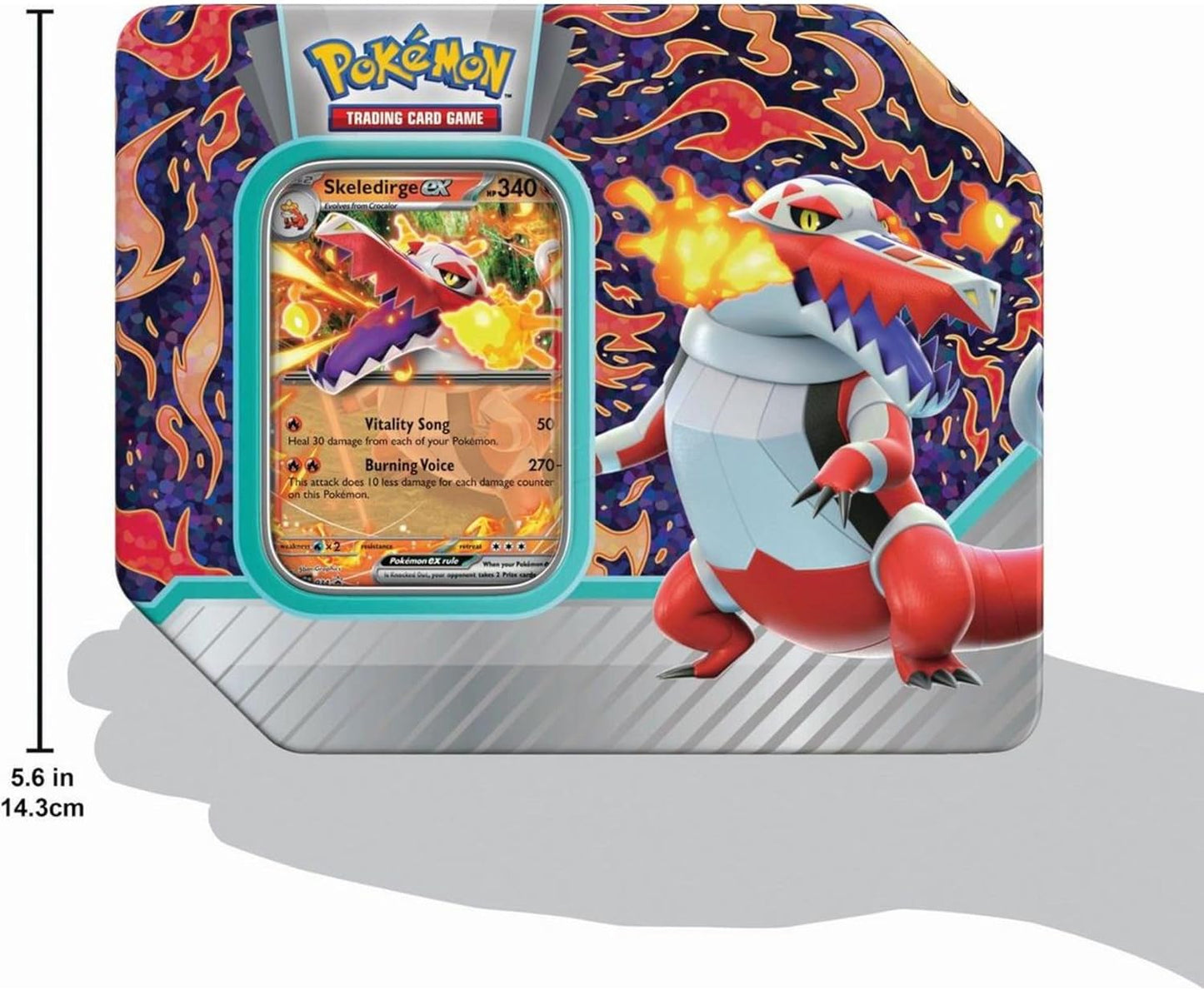 Pokemon TCG: Paldea Partners Skeledirge EX Tin - 5 Packs, Promos