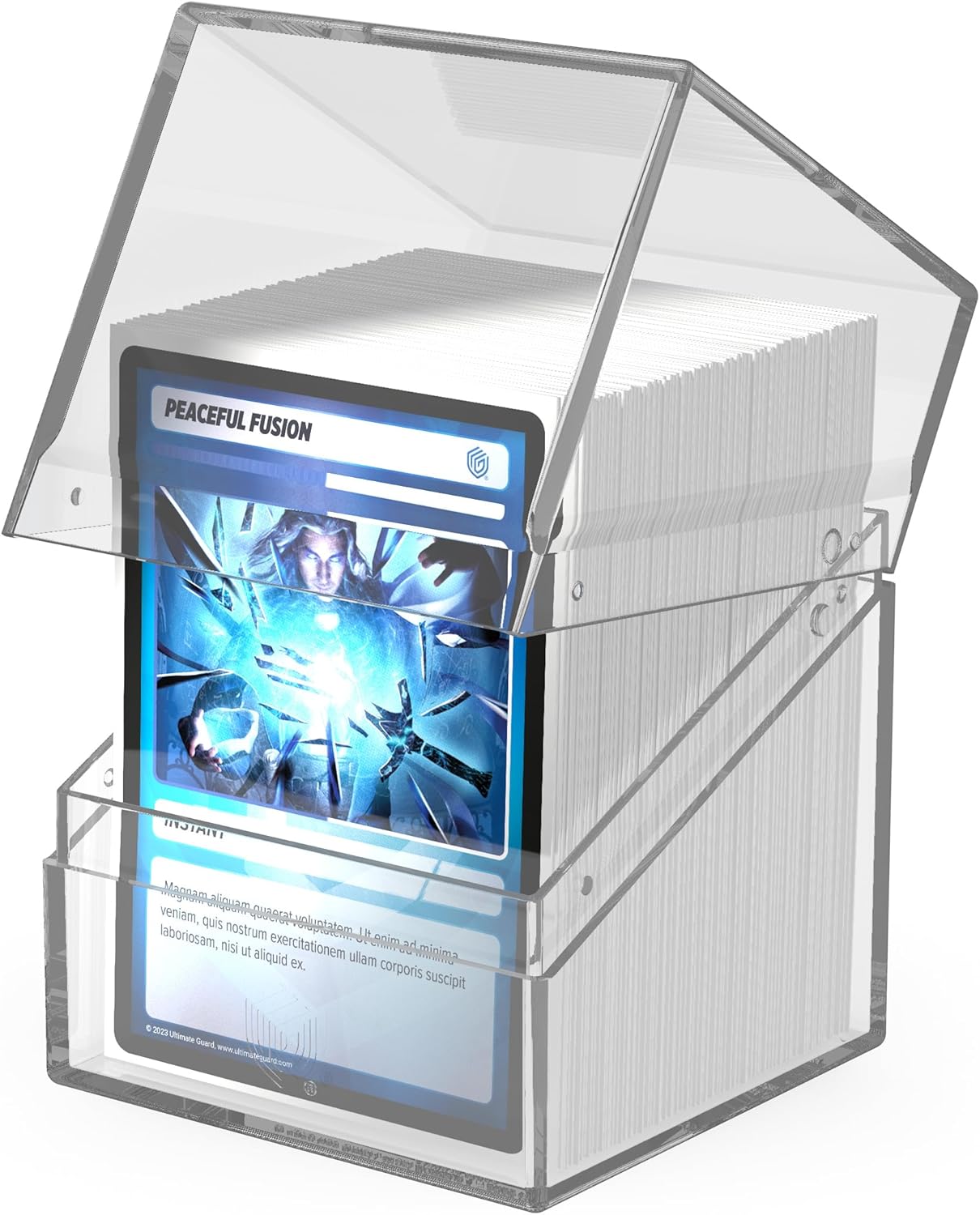 Ultimate Guard Boulder 100+ Clear, Deck Case for 100 Double-Sleeved TCG Cards, Transparent, Secure & Durable Storage for Trading Card Games, Transparent