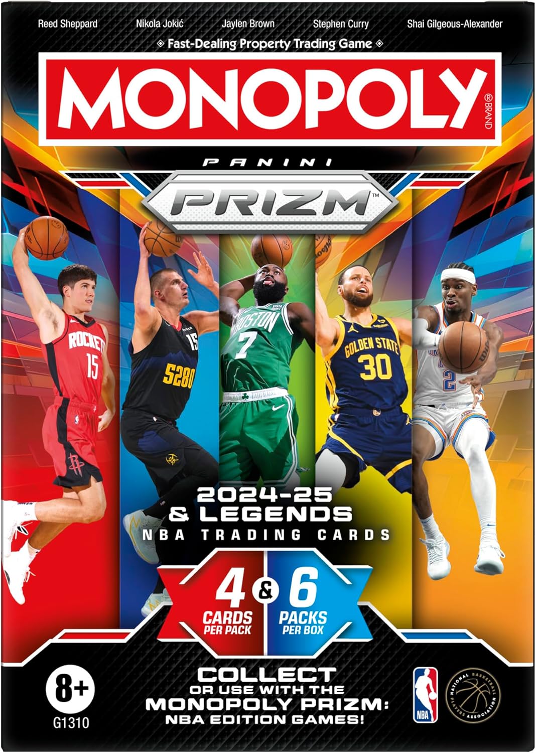 Panini Monopoly Prizm: 2024-25 and Legends NBA Trading Cards Booster Box | Collect or Use with Monopoly Panini Prizm: NBA Edition Games | Ages 8+