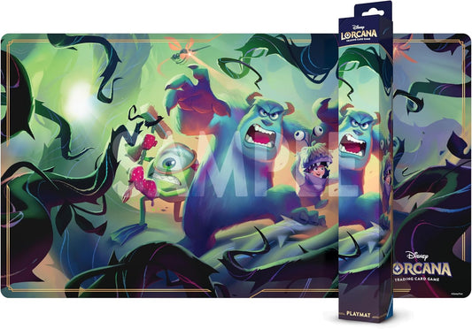 Ravensburger Disney Lorcana TCG Playmat Featuring Mike Wazowski, Sulley, and Boo in Attack of the Vine!