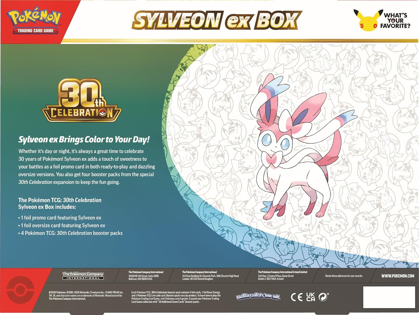 Pokemon TCG: 30th Celebration Sylveon ex Box - Presale Ships 09/16/2026