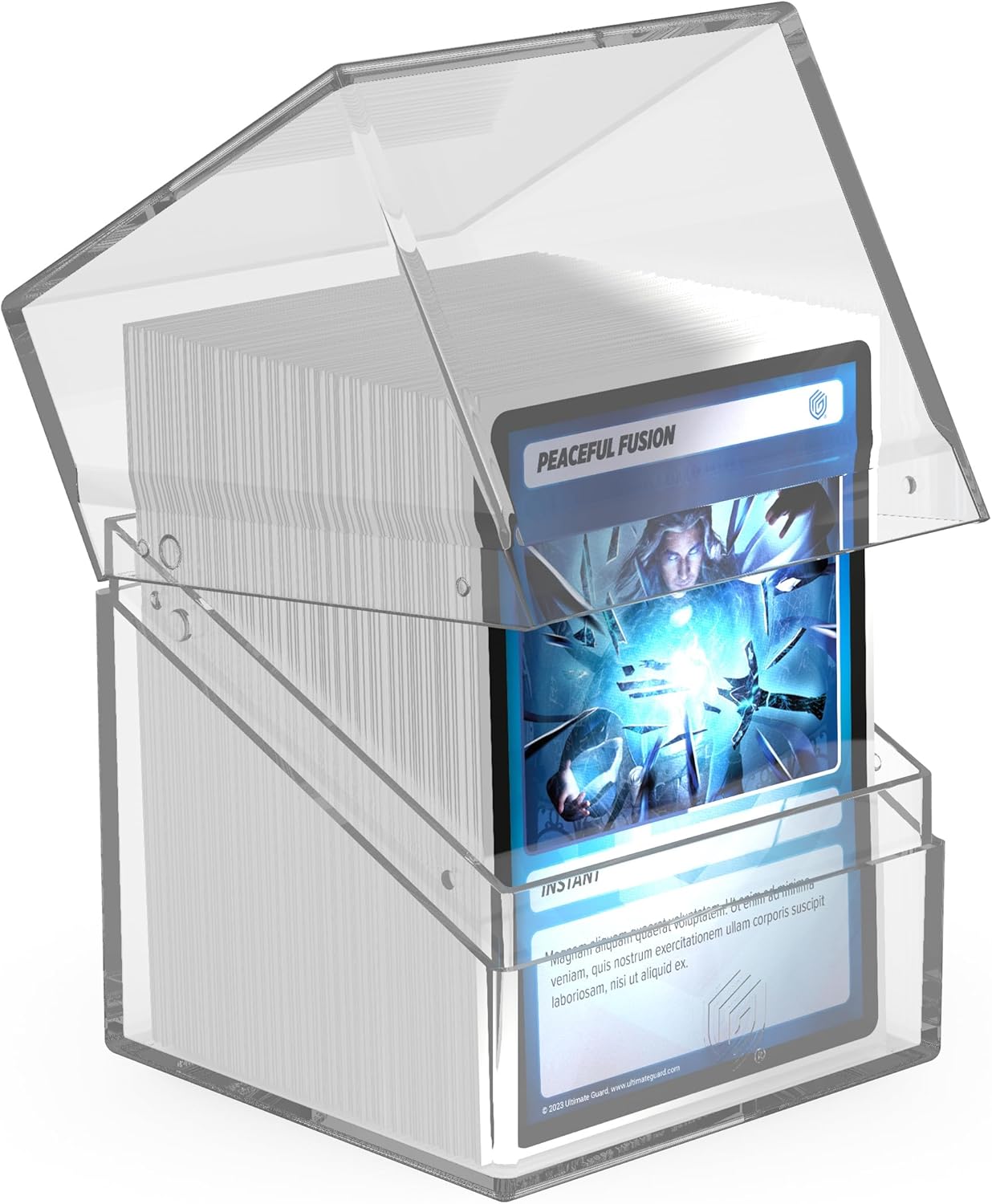 Ultimate Guard Boulder 100+ Clear, Deck Case for 100 Double-Sleeved TCG Cards, Transparent, Secure & Durable Storage for Trading Card Games, Transparent