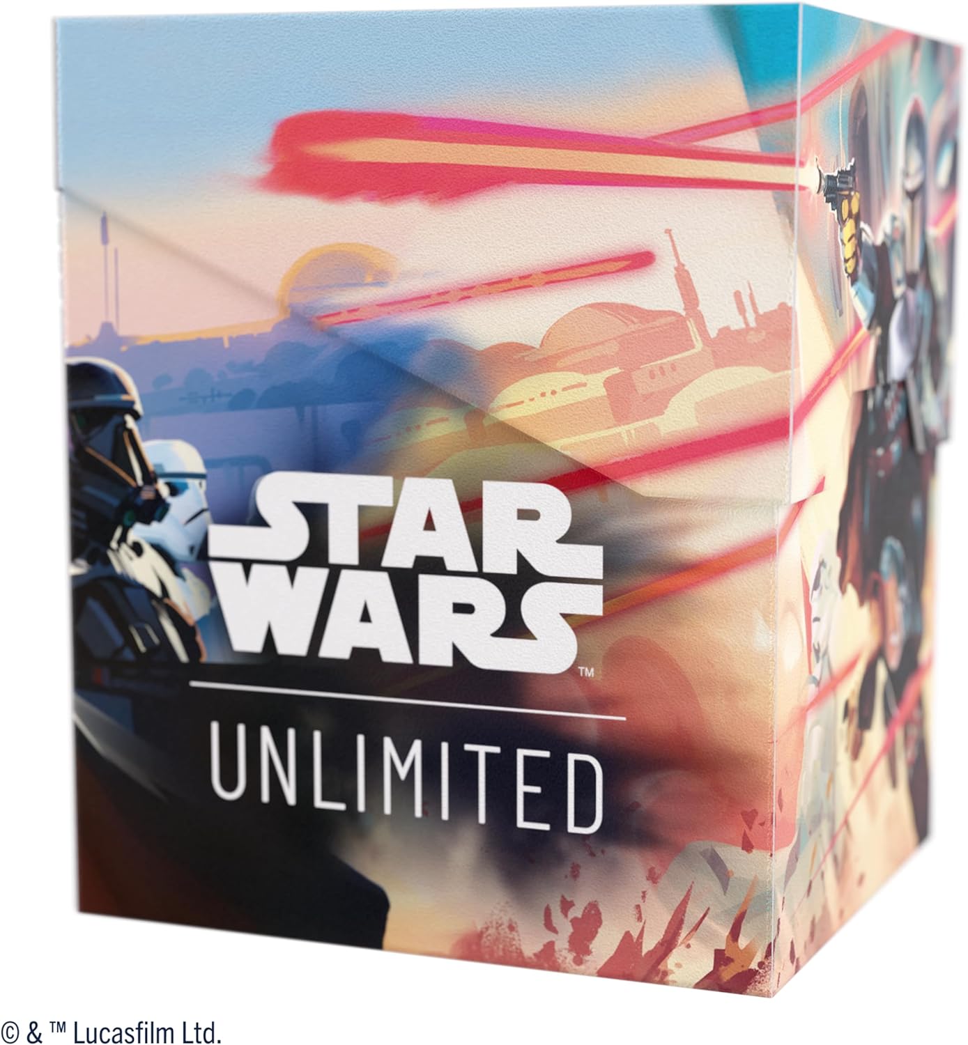 Gamegenic Star Wars Unlimited SOFT CRATE - Full-Color Printed & Officially Licensed Durable Deck Box, Holds 60 Double-Sleeved Cards, Perfect for TCGs and LCGs, Mandalorian/Moff Gideon Design