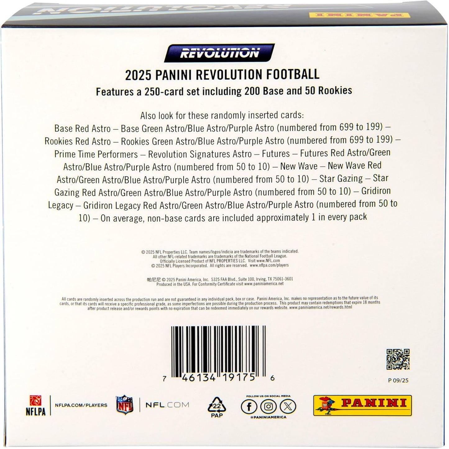 2025 Panini Revolution Football Trading Cards Mega Box