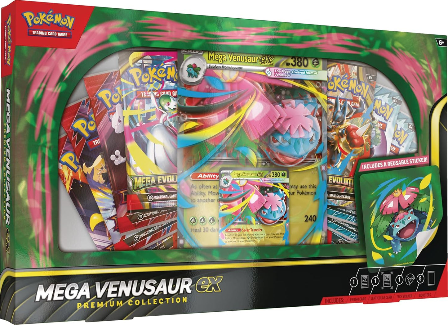 Pokemon TCG: Mega Venusaur ex Premium Collection Box - 8 Packs, Promo Cards - Presale Ships 12/05/2025