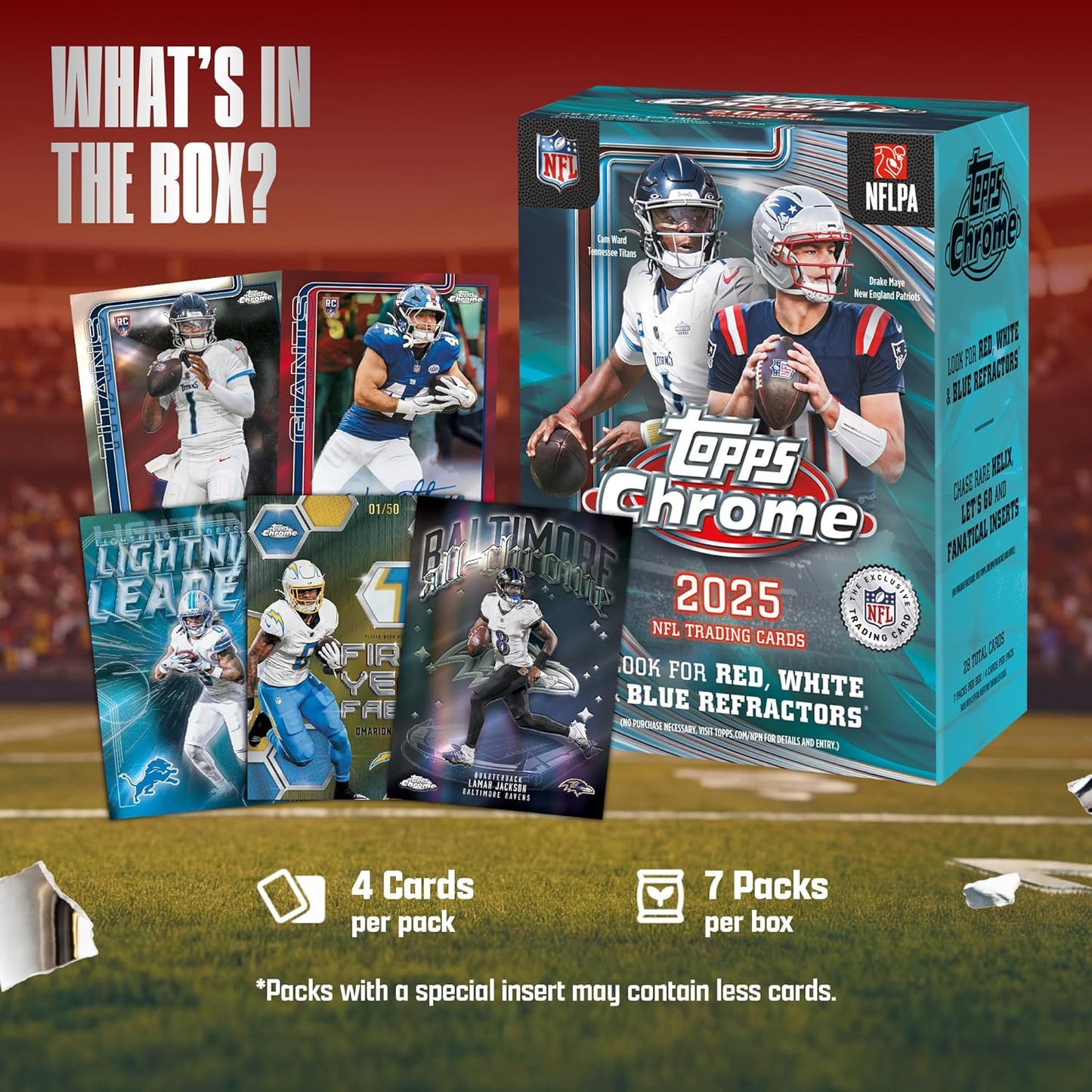 2025 Topps Chrome Football Value Blaster Box