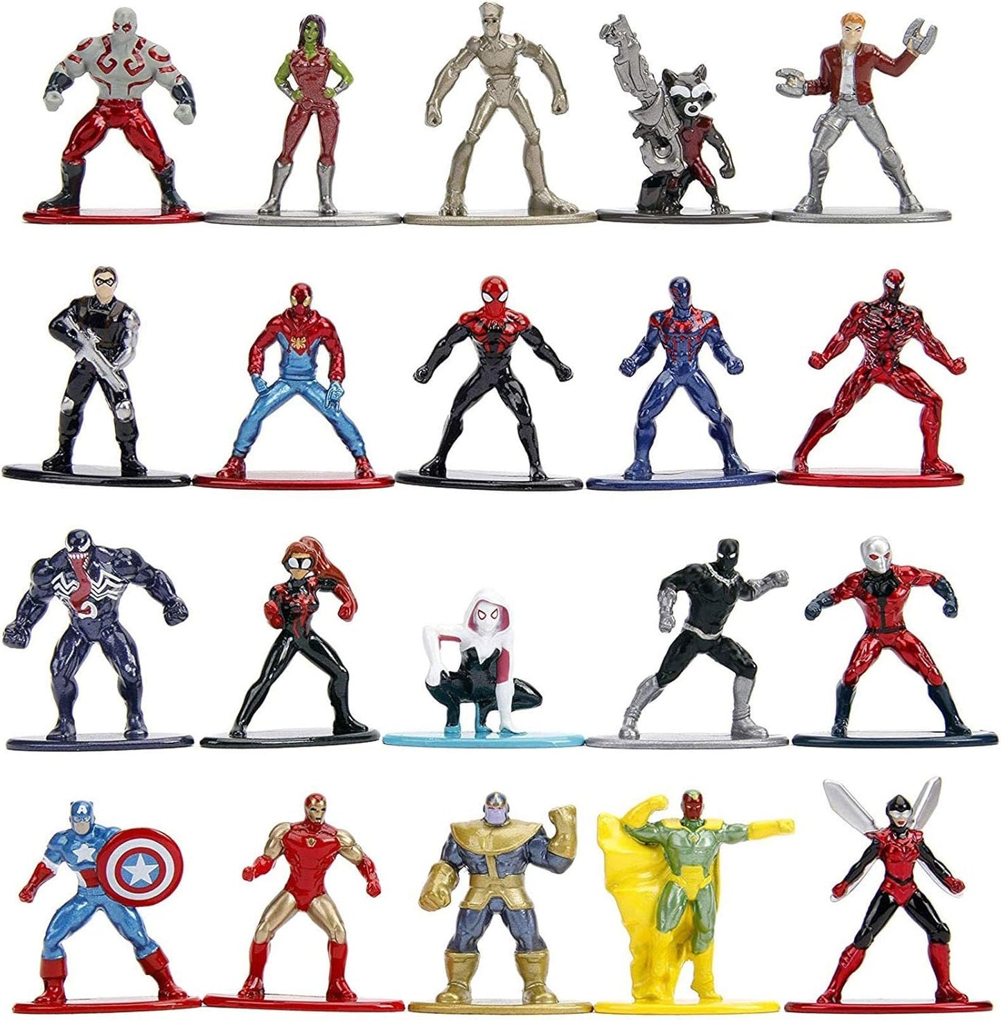 Jada Toys Marvel 1.65" Die-cast Metal Collectible Figures 20-Pack Wave 1, Toys for Kids and Adults