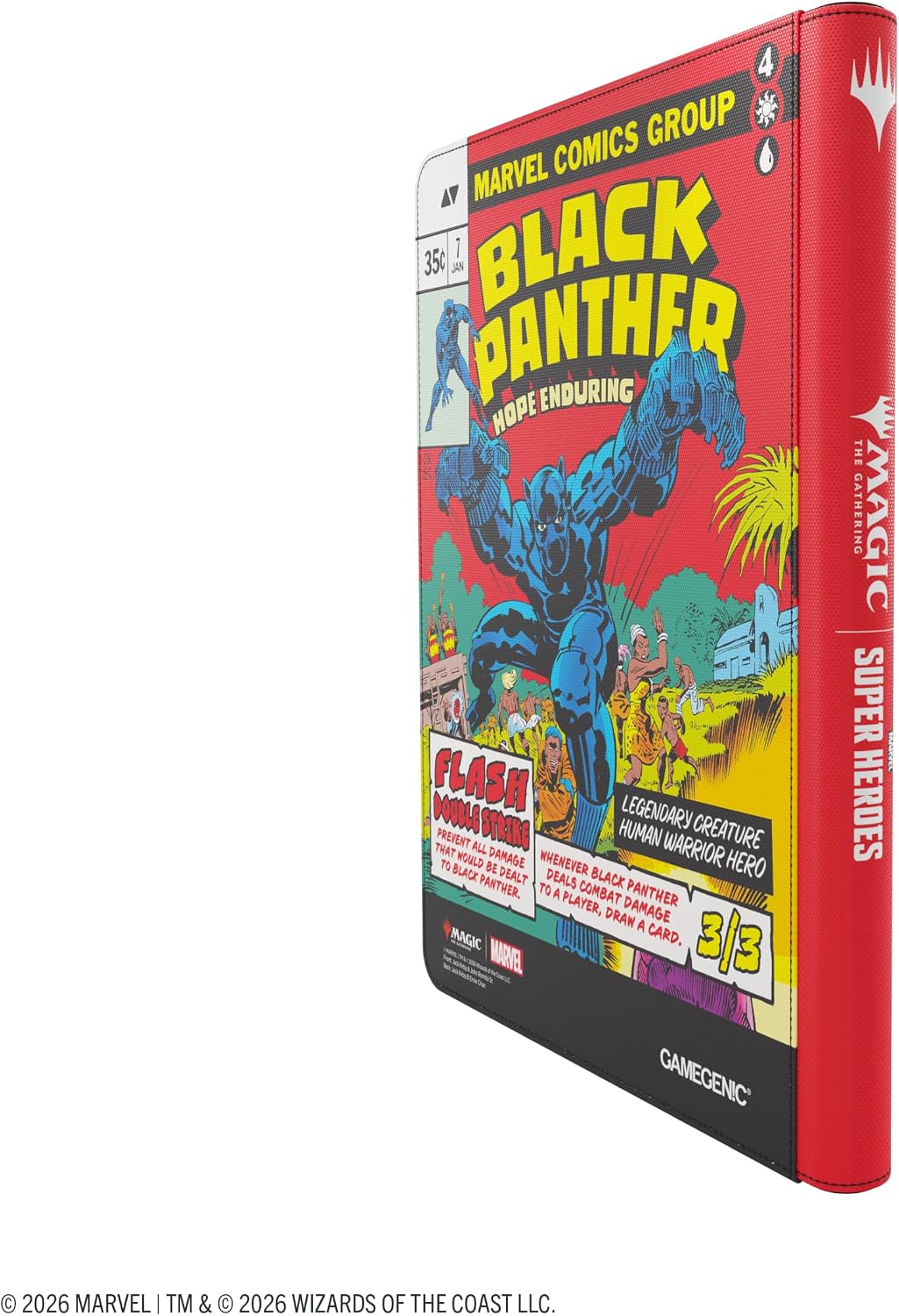 Gamegenic Magic: The Gathering Marvel Super Heroes Zip-Up Album 18-Pocket - Captain America & Black Panther Card Binder, Holds 360 Double-Sleeved Trading Cards