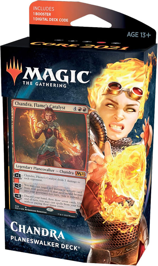 Magic: The Gathering Chandra, Flame’s Catalyst Planeswalker Deck | Core Set 2021 (M21) | 60 Card Starter Deck