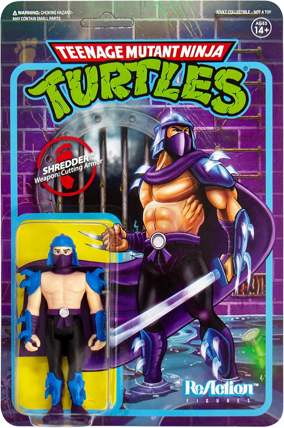 Super7 Teenage Mutant Ninja Turtles Shredder 3.75 in Reaction Figure