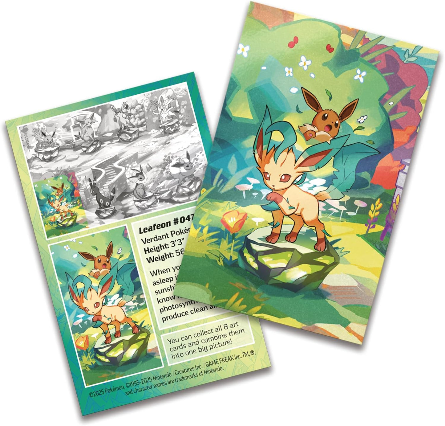 Pokemon TCG: Scarlet & Violet —Prismatic Evolutions Mini Tin - Leafeon (2 Booster Packs & 1 Coin)