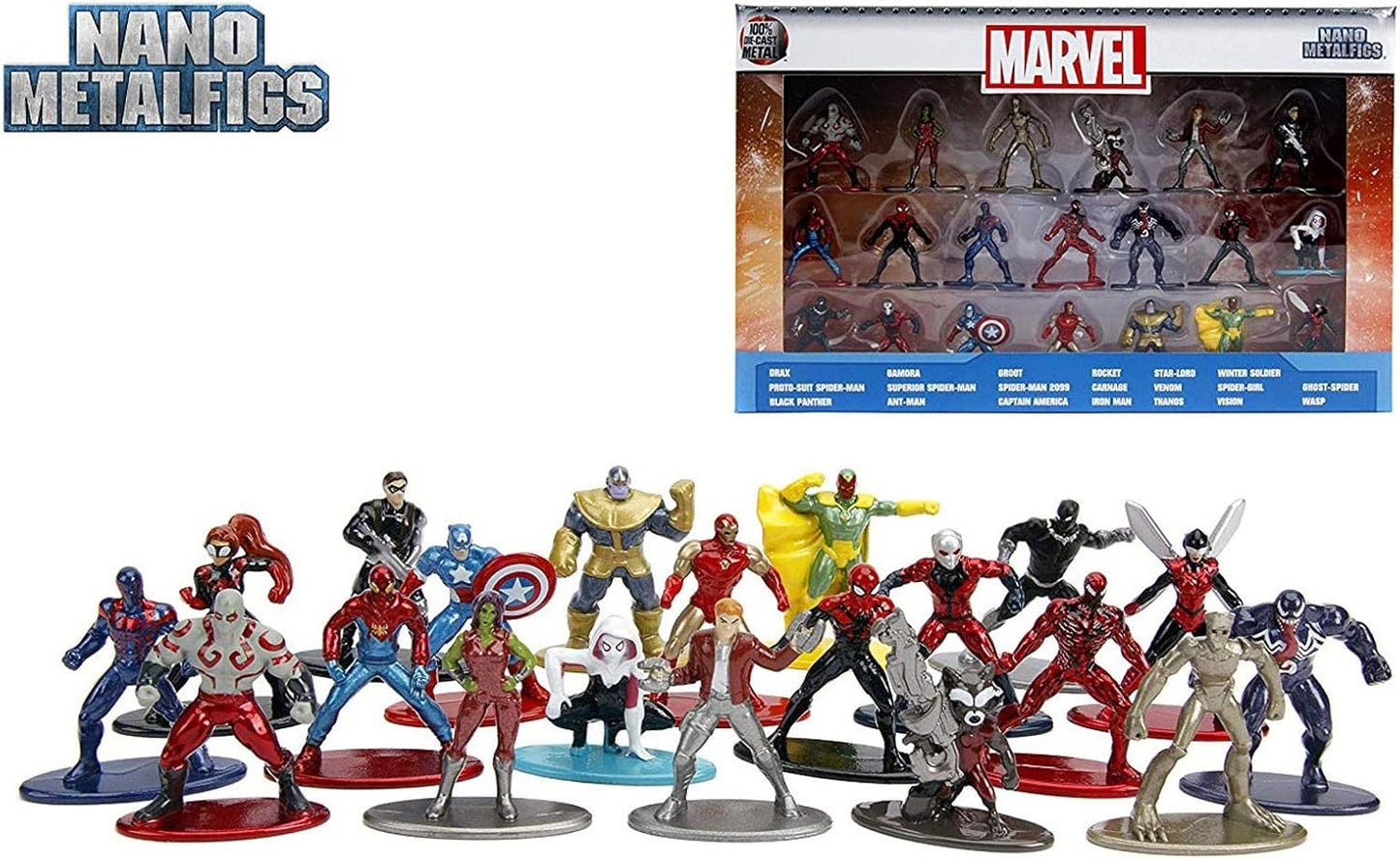 Jada Toys Marvel 1.65" Die-cast Metal Collectible Figures 20-Pack Wave 1, Toys for Kids and Adults