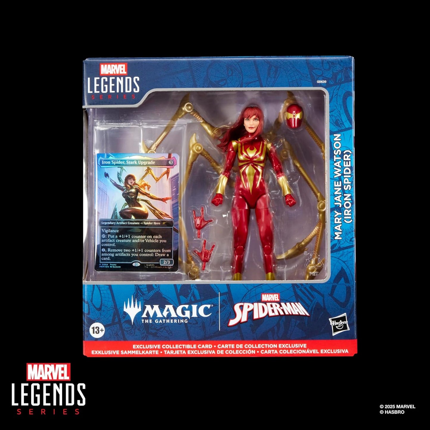 Marvel Legends Series Marvel's Spider-Man x Magic: The Gathering Mary Jane Watson (Iron Spider) - 6-Inch Action Figure Toy & Exclusive Foil Collectible Card Game Trading Card