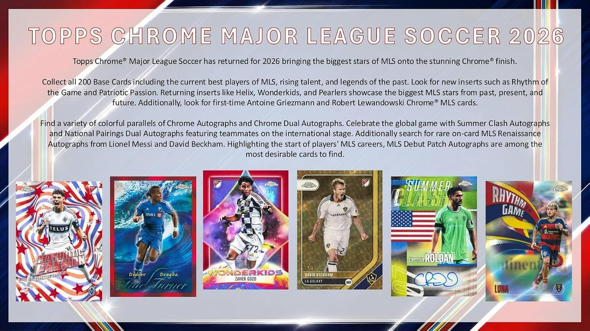 2026 Topps Chrome MLS Major League Soccer Hobby Box