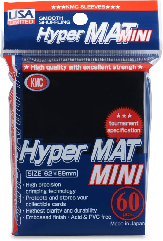 USA Limited KMC Card Barrier - Hyper Matte Mini - Black (60-Pack) - KMC Card Sleeves