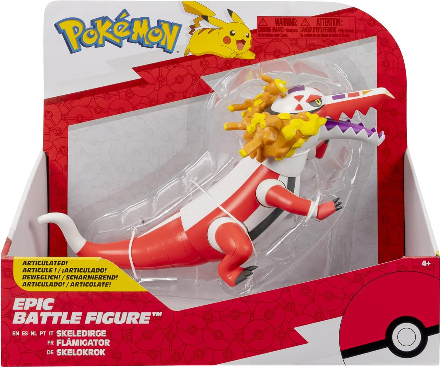Pokemon Skeledirge Epic Battle Figure - 12-Inch Articulated Epic Battle Figure with Display Stand