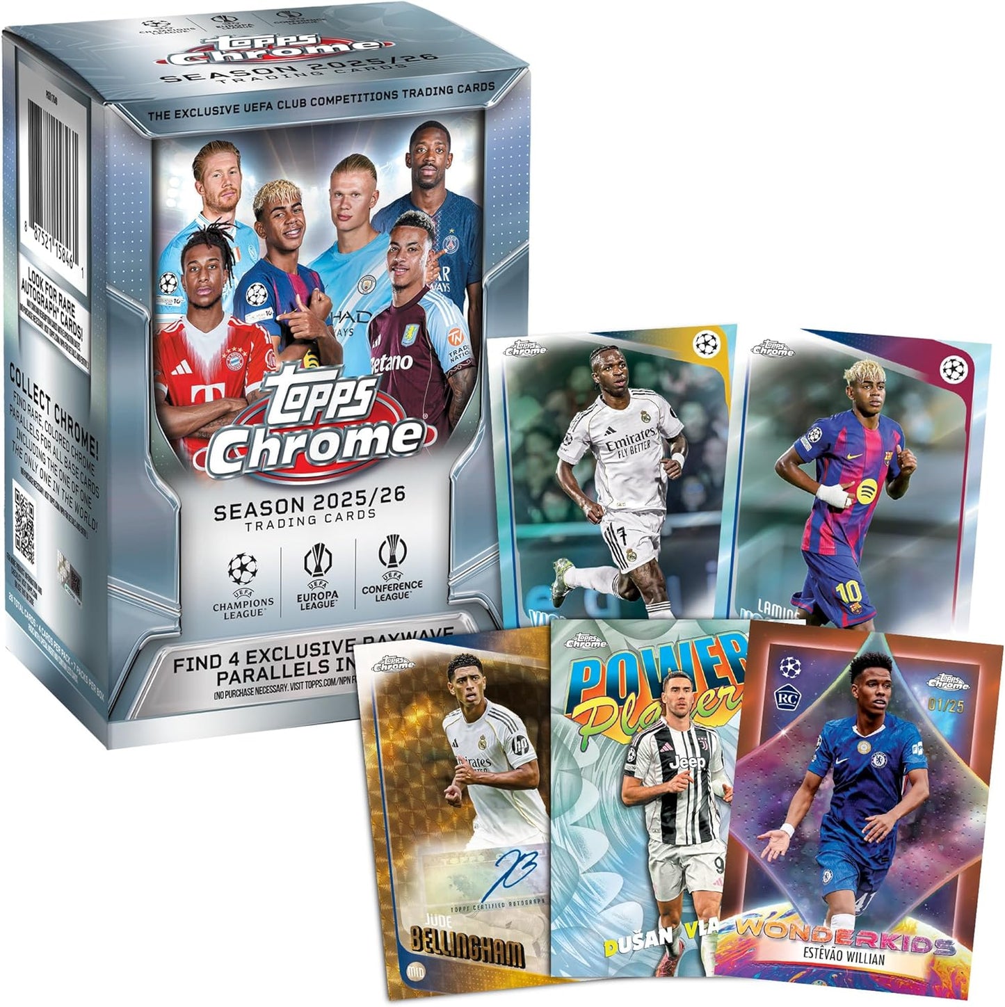 2025-26 Topps Chrome UEFA Club Competitions Soccer - Factory Sealed - Value Box