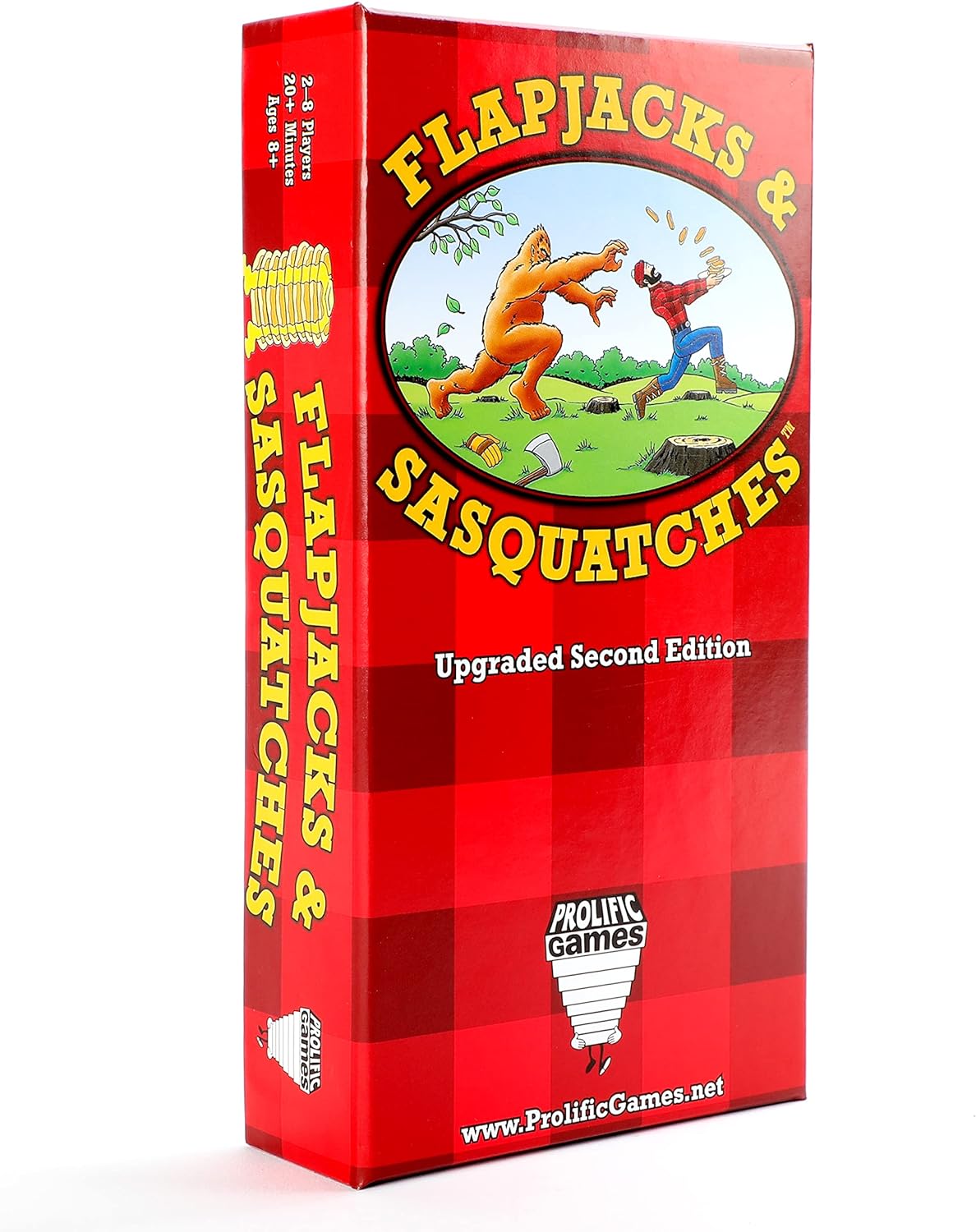 Prolific Games Flapjacks & Sasquatches - Upgraded 2nd Edition, Family Card & Dice Game for 2-8 Players, 20-Minute Rounds, Fun for Kids & Adults, Perfect for Family Game Nights and Camping Trips